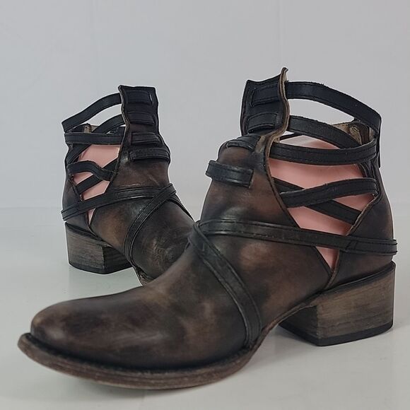 Freebird By Steven Stair Distressed Leather Women's Ankle Boots - Picture 8 of 12